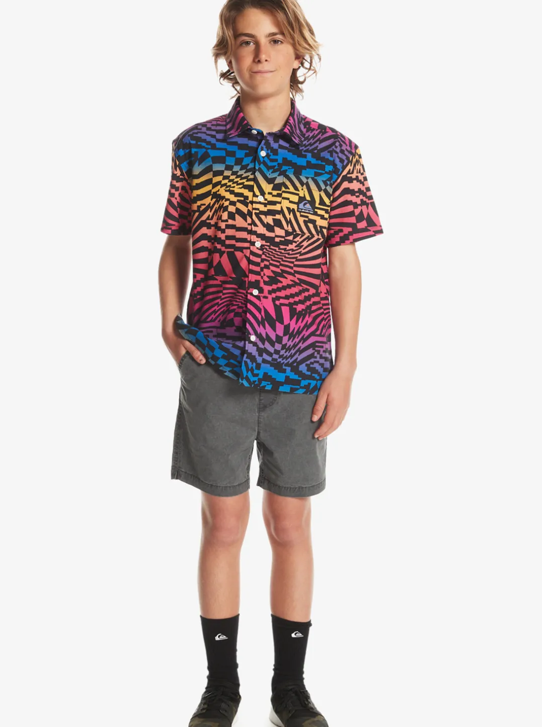 Boys Quiksilver Shorts|Boy'S 8-16 Taxer 15" Elastic Waist Shorts
