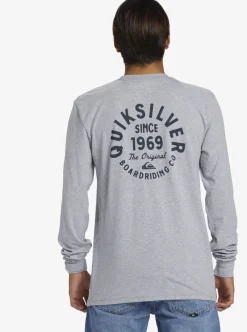Mens Quiksilver Tees|Circled Script Long Sleeve T-Shirt
