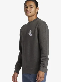 Mens Quiksilver Sweatshirts & Hoodies|E Peace Out Crew Neck Sweatshirt