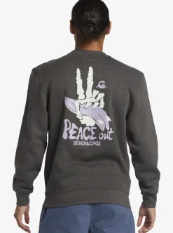 Mens Quiksilver Sweatshirts & Hoodies|E Peace Out Crew Neck Sweatshirt