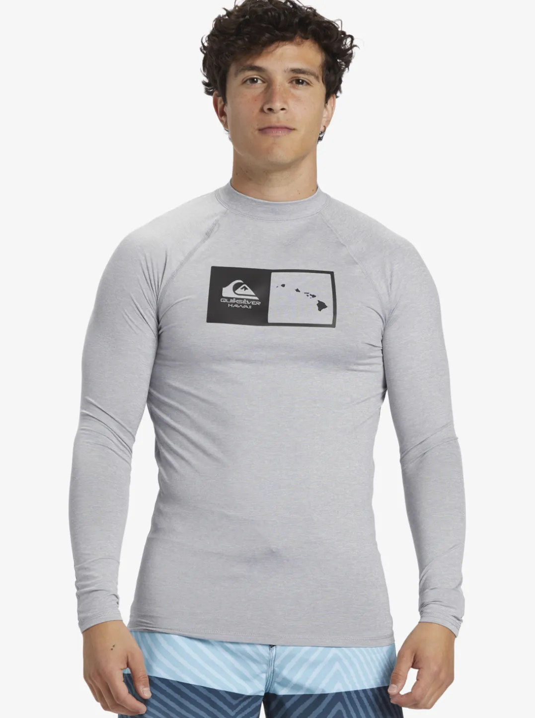 Mens Quiksilver Rashguards|Hawaii Double Down Upf 50 Long Sleeve Surf Tee