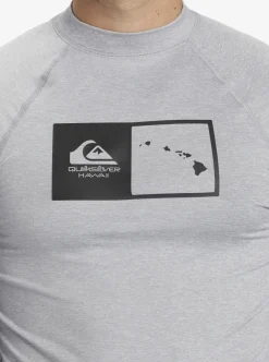 Mens Quiksilver Rashguards|Hawaii Double Down Upf 50 Long Sleeve Surf Tee