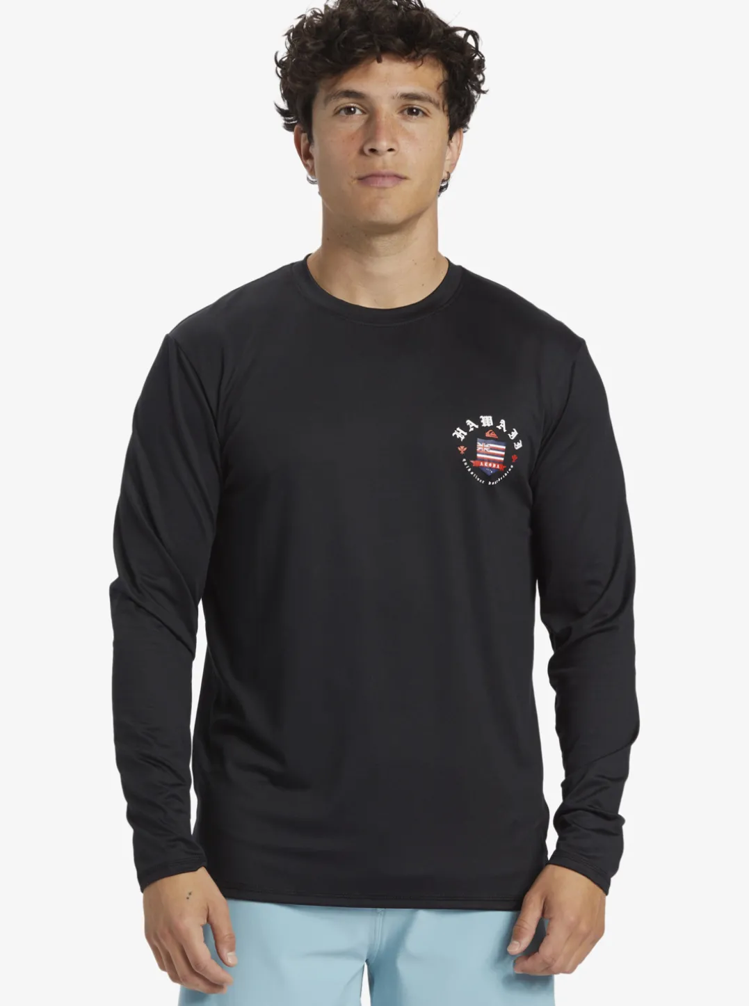 Mens Quiksilver Rashguards|Hawaii Royalty Upf 50 Long Sleeve Surf Tee
