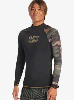 Mens Quiksilver Rashguards|Hi Island Rush Long Sleeve Upf 50 Rashguard