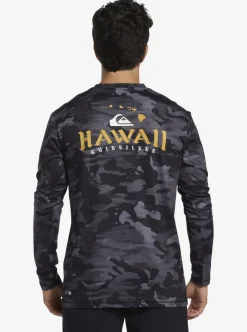 Mens Quiksilver Rashguards|Hi Royalty Surf Long Sleeve Upf 50 Surf T-Shirt