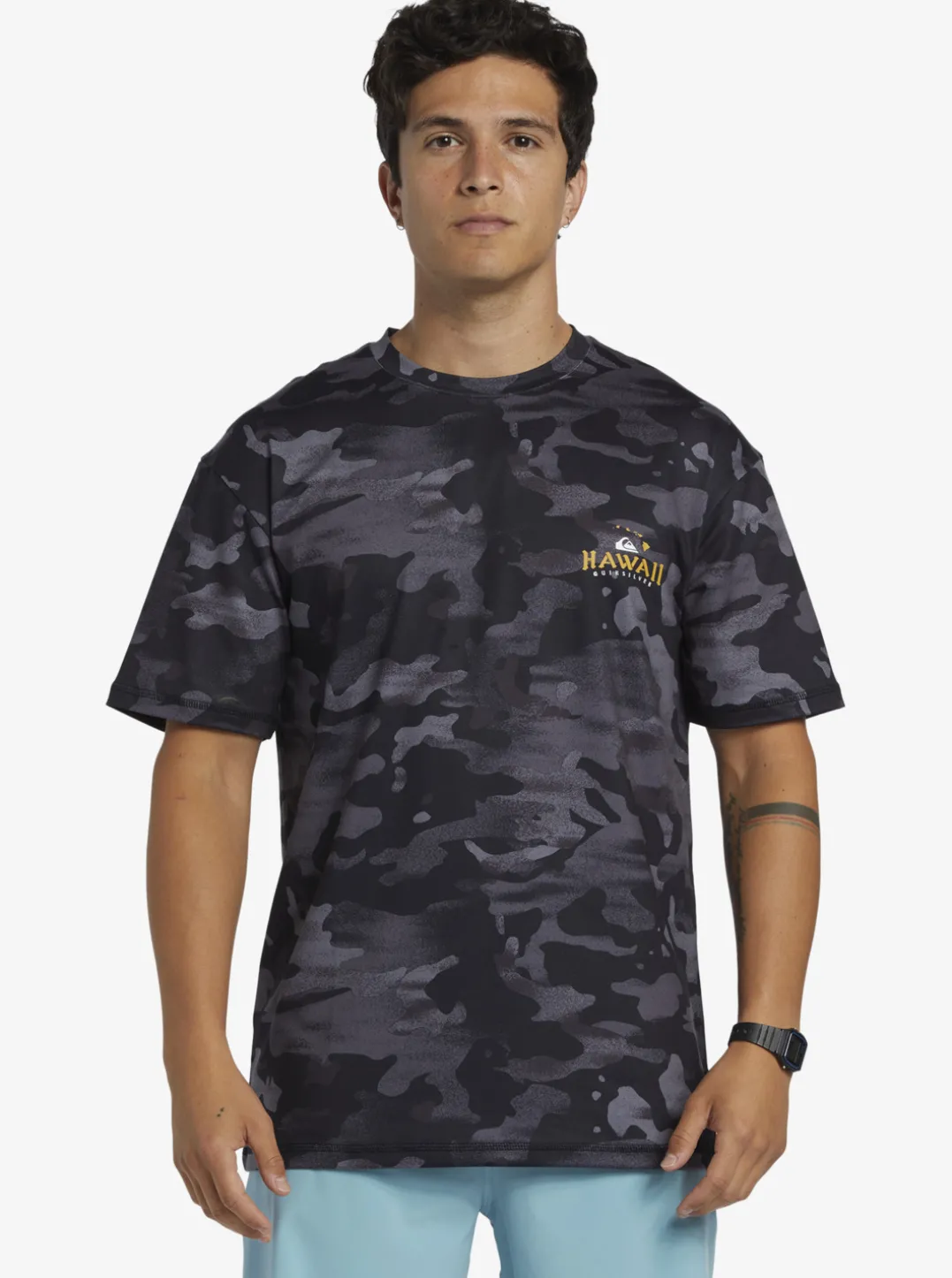 Mens Quiksilver Rashguards|Hi Royalty Surf Short Sleeve Upf 50 Surf T-Shirt