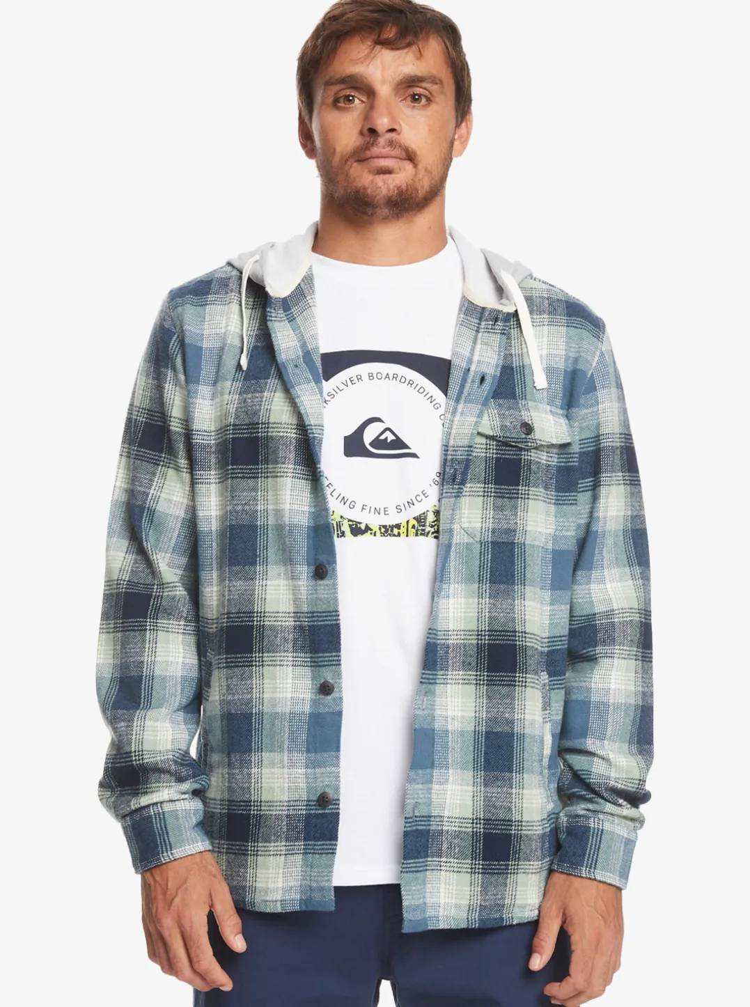 Mens Quiksilver Shirts & Polos|Kinloss Long Sleeve Hooded Shirt
