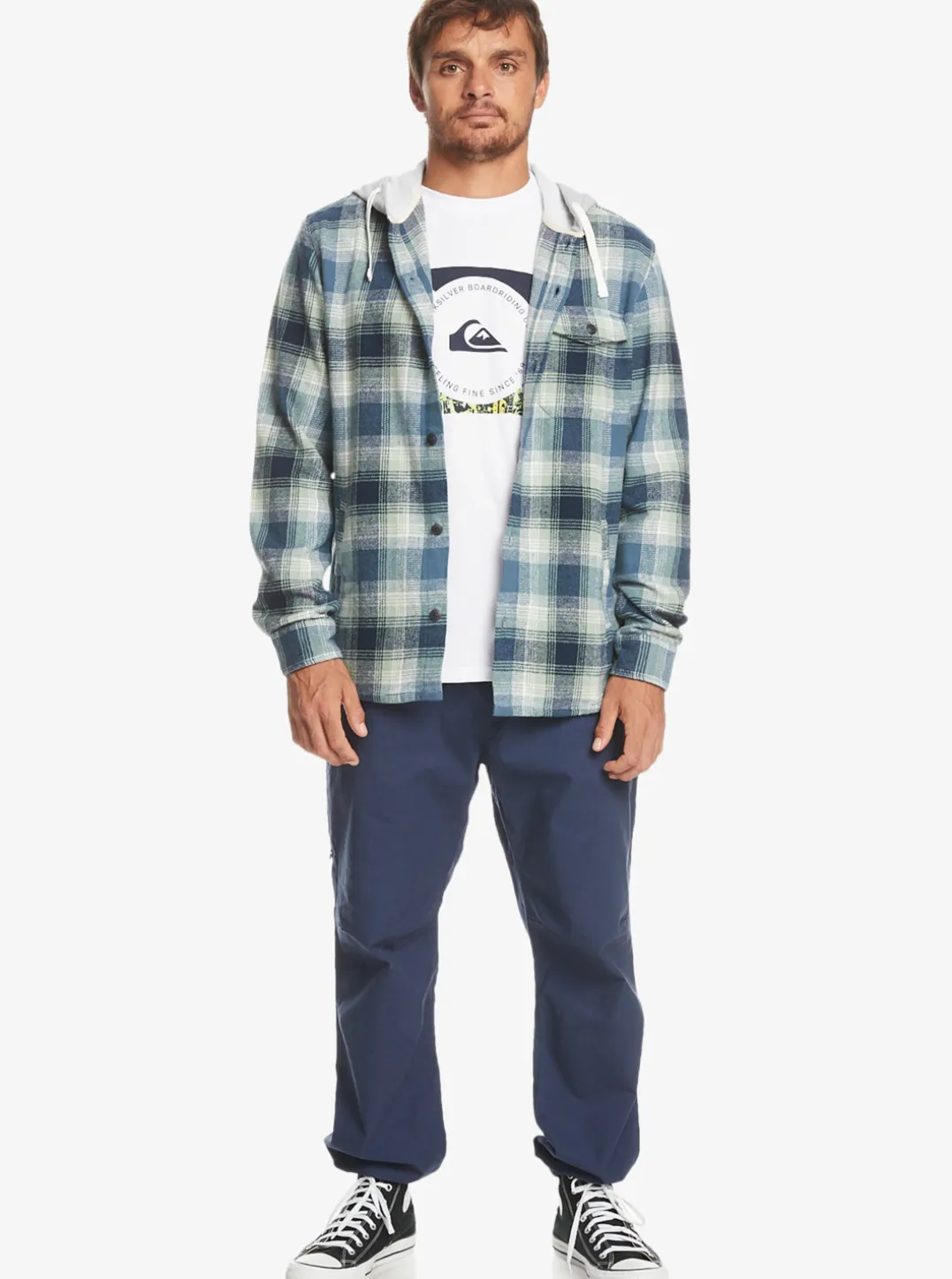 Mens Quiksilver Shirts & Polos|Kinloss Long Sleeve Hooded Shirt
