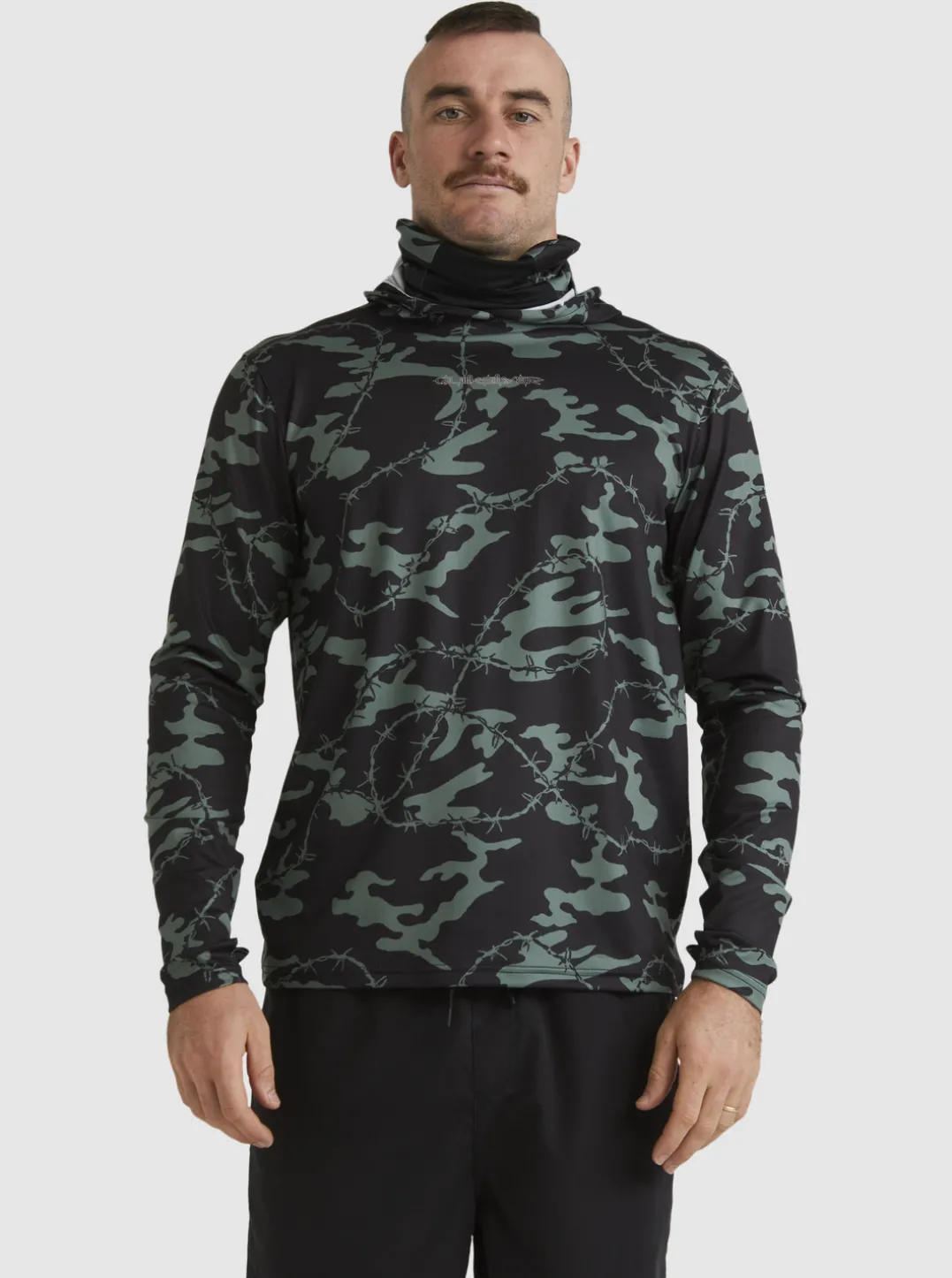 Mens Quiksilver Rashguards|Mikey Hooded Long Sleeve Upf 50 Surf T-Shirt