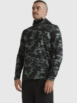 Mens Quiksilver Rashguards|Mikey Hooded Long Sleeve Upf 50 Surf T-Shirt