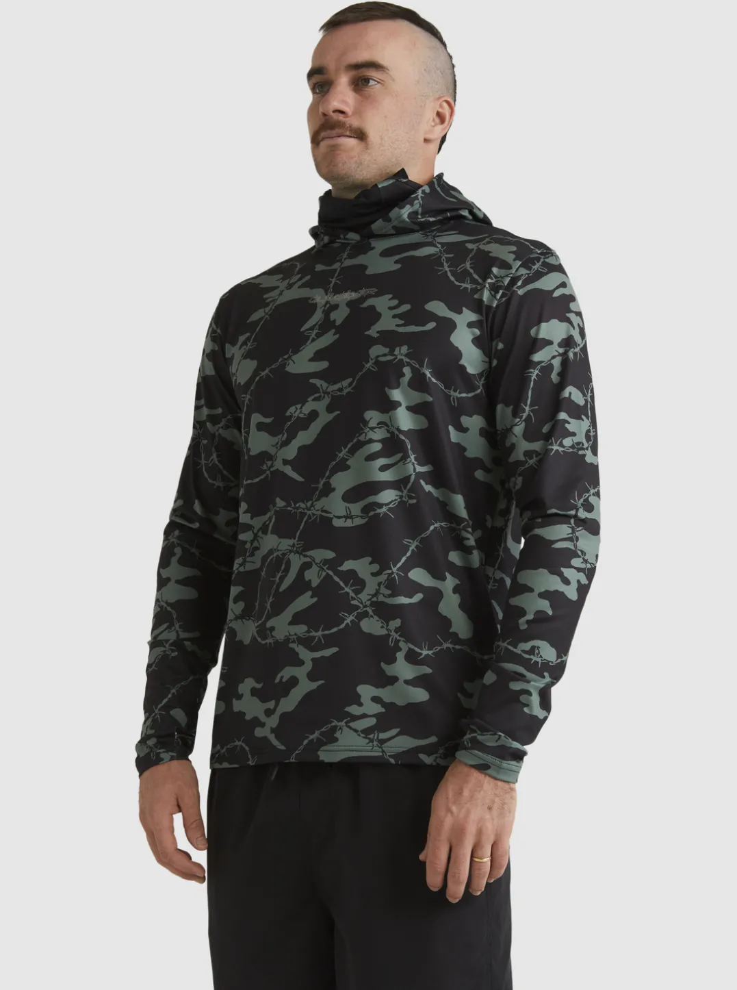 Mens Quiksilver Rashguards|Mikey Hooded Long Sleeve Upf 50 Surf T-Shirt