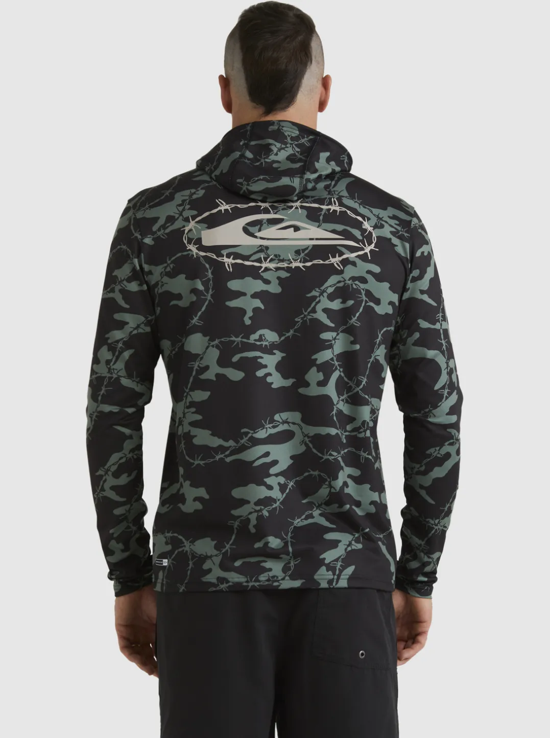 Mens Quiksilver Rashguards|Mikey Hooded Long Sleeve Upf 50 Surf T-Shirt