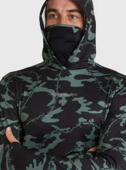 Mens Quiksilver Rashguards|Mikey Hooded Long Sleeve Upf 50 Surf T-Shirt