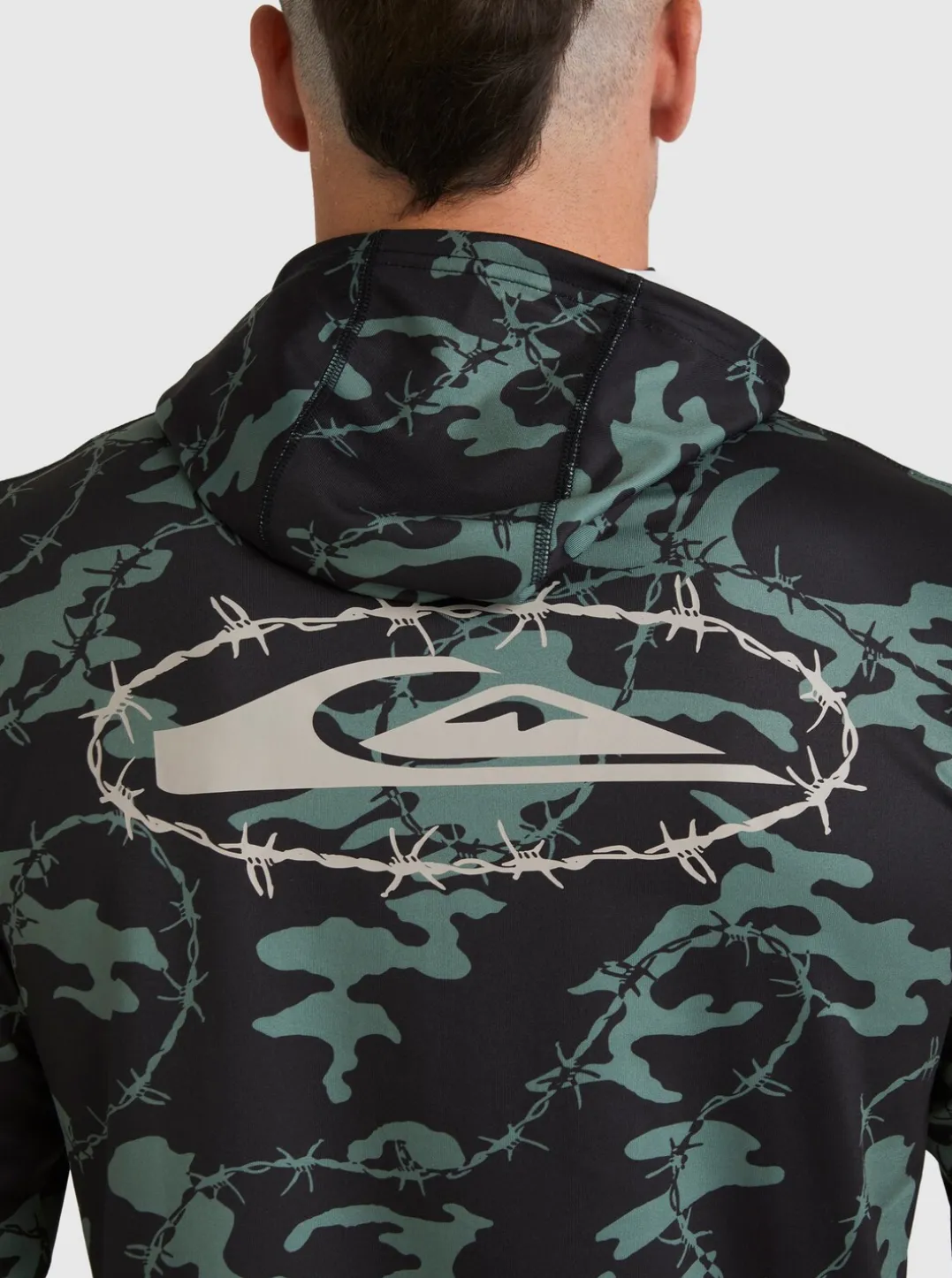 Mens Quiksilver Rashguards|Mikey Hooded Long Sleeve Upf 50 Surf T-Shirt