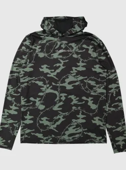 Mens Quiksilver Rashguards|Mikey Hooded Long Sleeve Upf 50 Surf T-Shirt