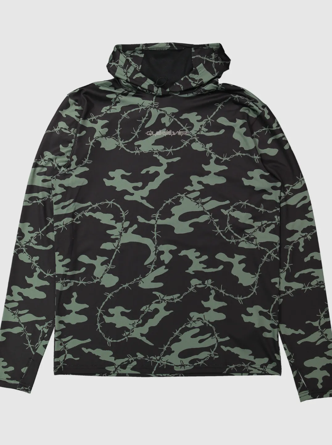 Mens Quiksilver Rashguards|Mikey Hooded Long Sleeve Upf 50 Surf T-Shirt