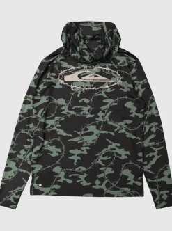 Mens Quiksilver Rashguards|Mikey Hooded Long Sleeve Upf 50 Surf T-Shirt