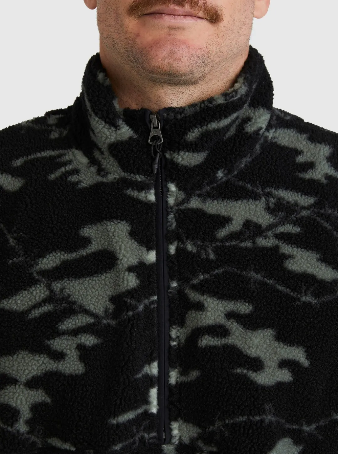 Mens Quiksilver Sweatshirts & Hoodies|Mikey Zip Sherpa Half-Zip Fleece
