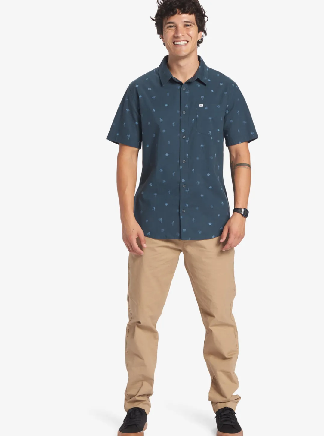 Mens Quiksilver Shirts & Polos|Pacific Stripe Short Sleeve Woven Shirt