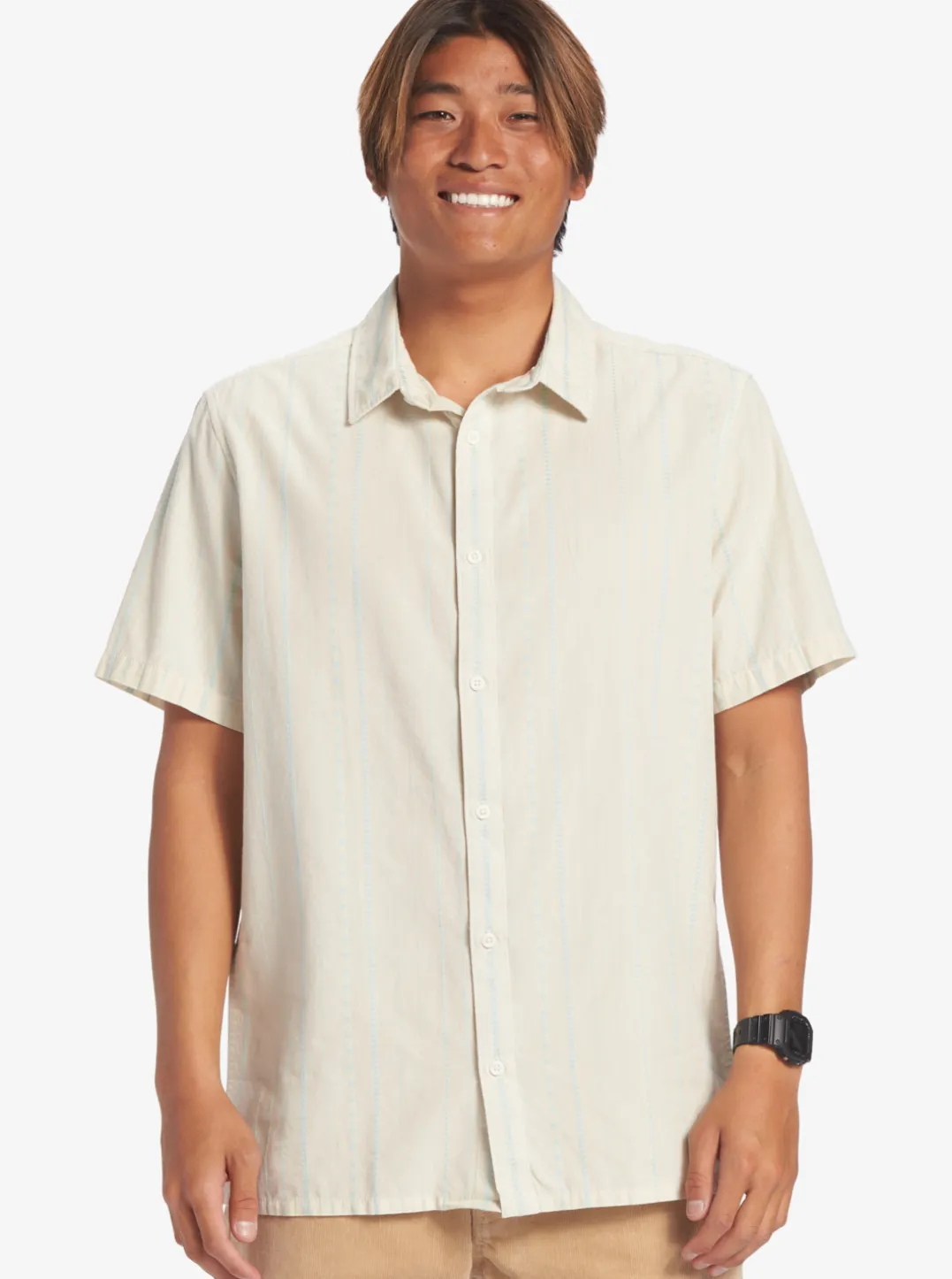 Mens Quiksilver Shirts & Polos|Pacific Stripe Short Sleeve Woven Shirt