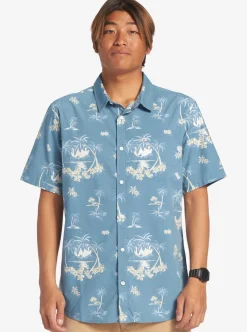 Mens Quiksilver Shirts & Polos|Palm Spritz Short Sleeve Woven Shirt