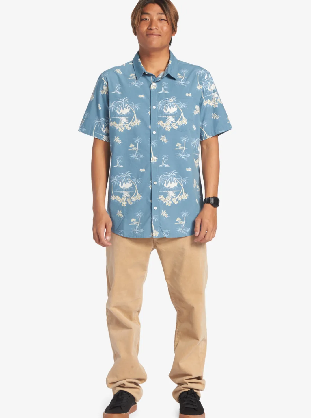 Mens Quiksilver Shirts & Polos|Palm Spritz Short Sleeve Woven Shirt