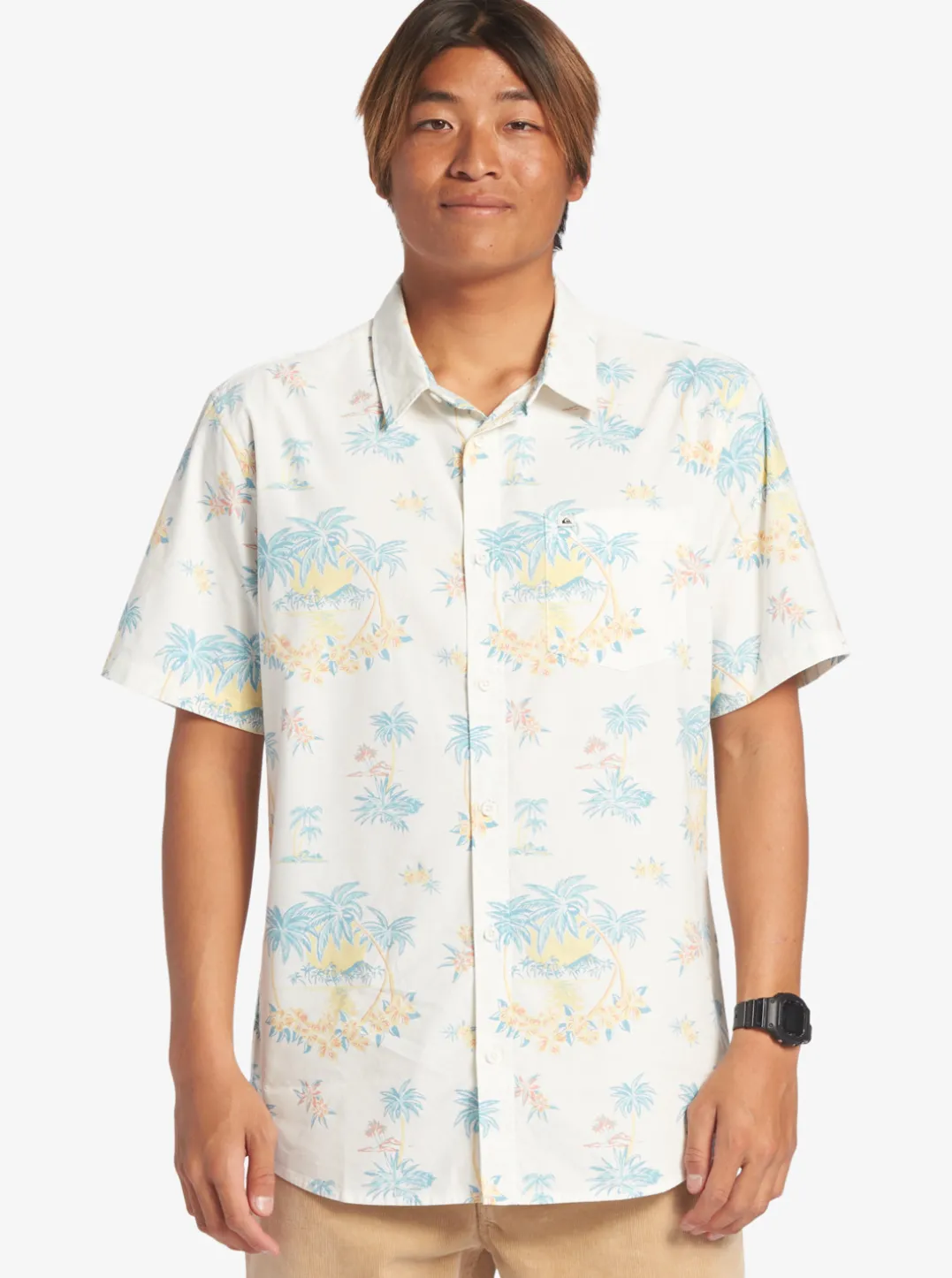 Mens Quiksilver Shirts & Polos|Palm Spritz Short Sleeve Woven Shirt