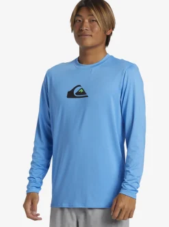Mens Quiksilver Rashguards|Solid Streak Long Sleeve Upf 50 Surf Tee