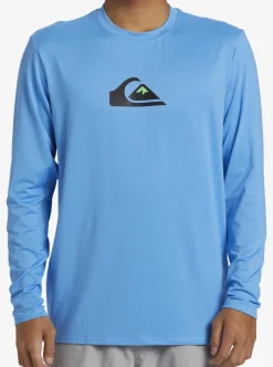 Mens Quiksilver Rashguards|Solid Streak Long Sleeve Upf 50 Surf Tee