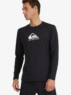 Mens Quiksilver Rashguards|Solid Streak Long Sleeve Upf 50 Surf T-Shirt