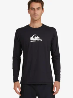 Mens Quiksilver Rashguards|Solid Streak Long Sleeve Upf 50 Surf T-Shirt