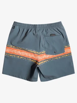 Mens Quiksilver Elastic Waist|Surfsilk Mesa Stripe 17" Volleys