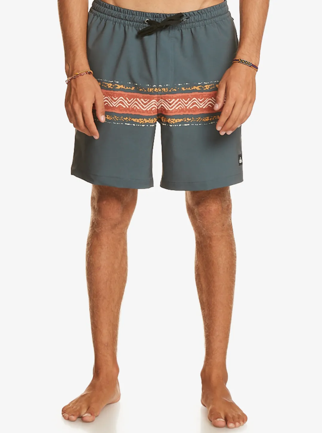 Mens Quiksilver Elastic Waist|Surfsilk Mesa Stripe 17" Volleys