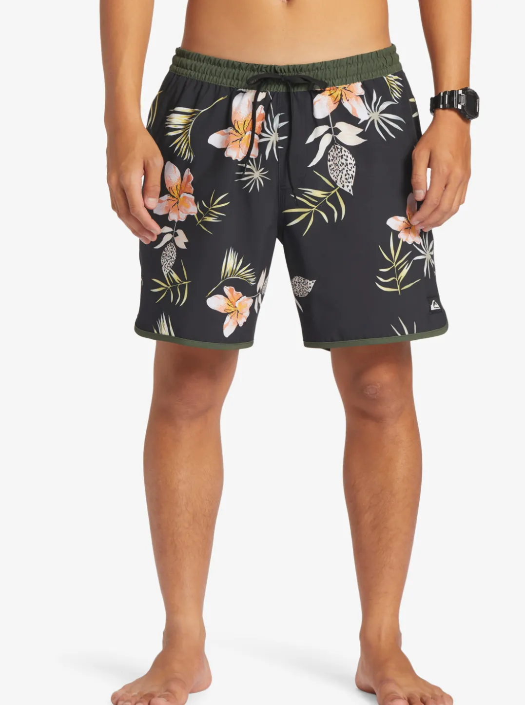 Mens Quiksilver Elastic Waist|Surfsilk Scallop Volley 17" Volleys