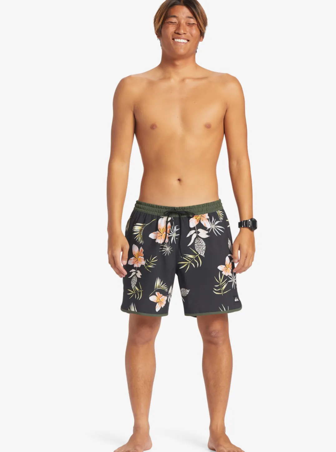 Mens Quiksilver Elastic Waist|Surfsilk Scallop Volley 17" Volleys