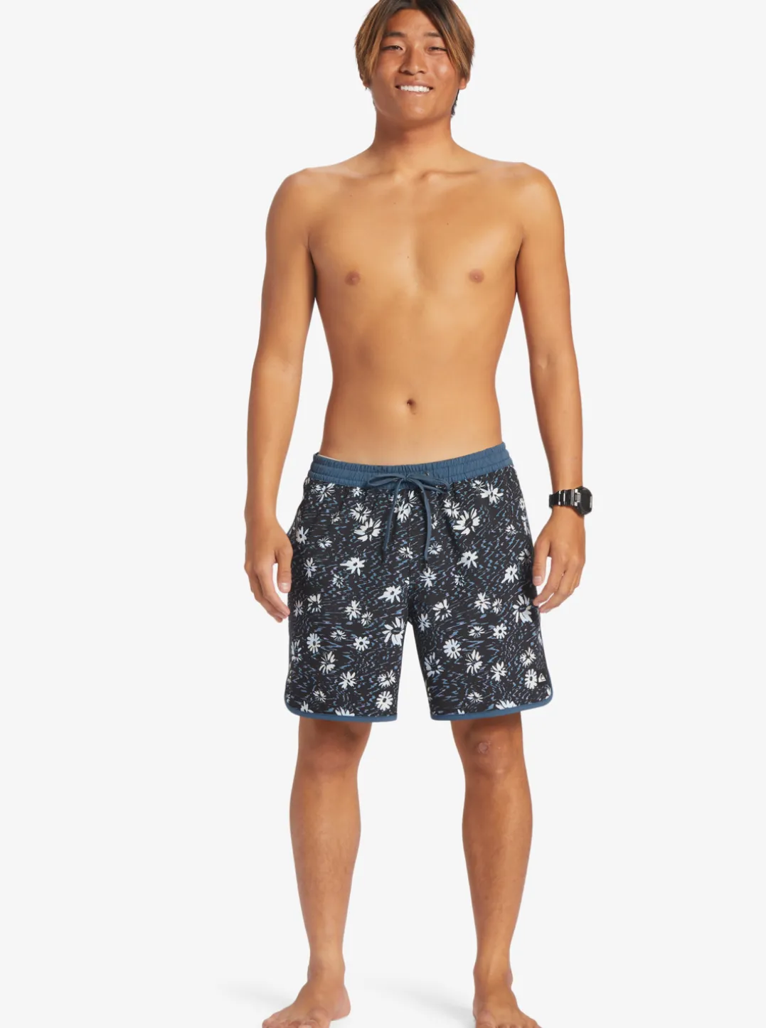 Mens Quiksilver Elastic Waist|Surfsilk Scallop Volley 17" Volleys