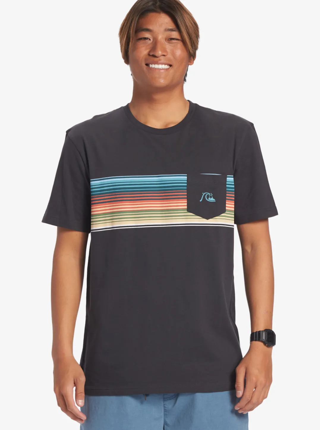Mens Quiksilver Tees|Swell Vision Stripe Pocket T-Shirt