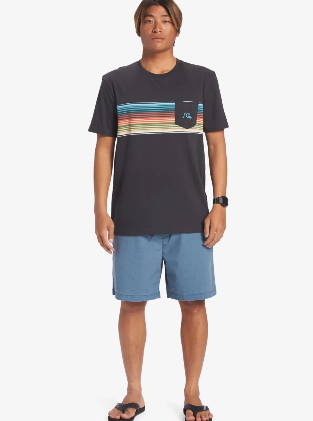 Mens Quiksilver Tees|Swell Vision Stripe Pocket T-Shirt