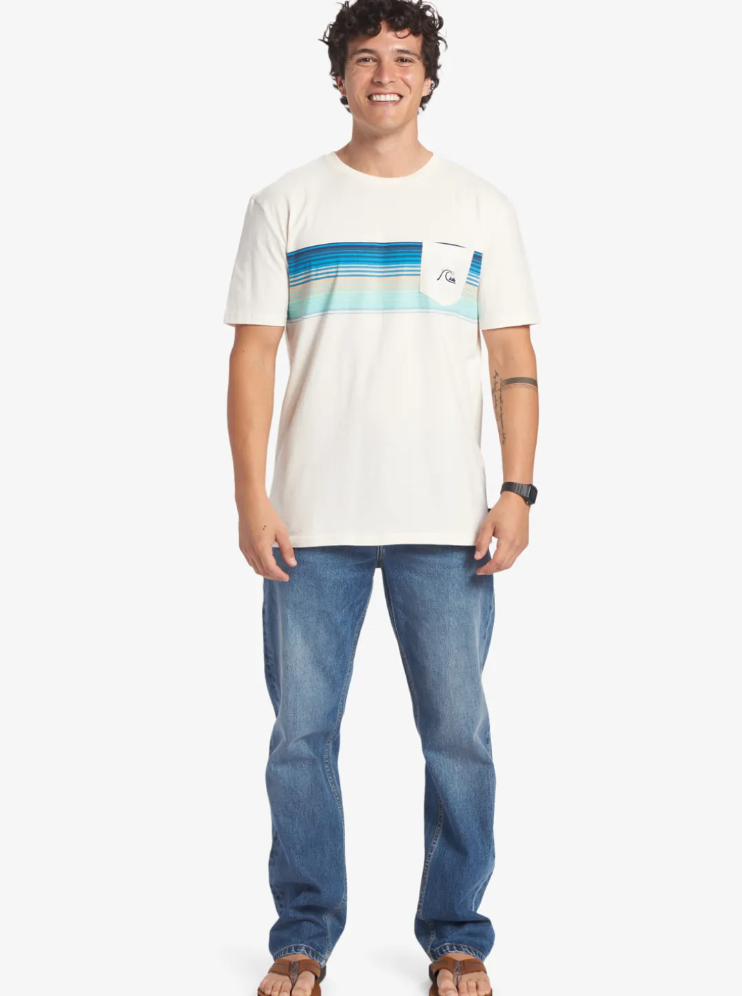 Mens Quiksilver Tees|Swell Vision Stripe Pocket T-Shirt