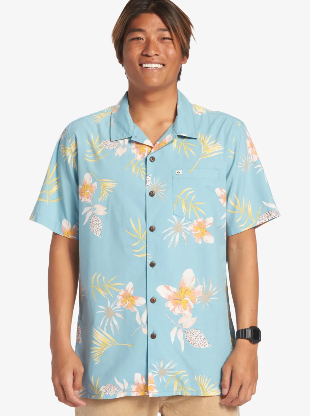 Mens Quiksilver Shirts & Polos|Tropical Floral Short Sleeve Woven Shirt