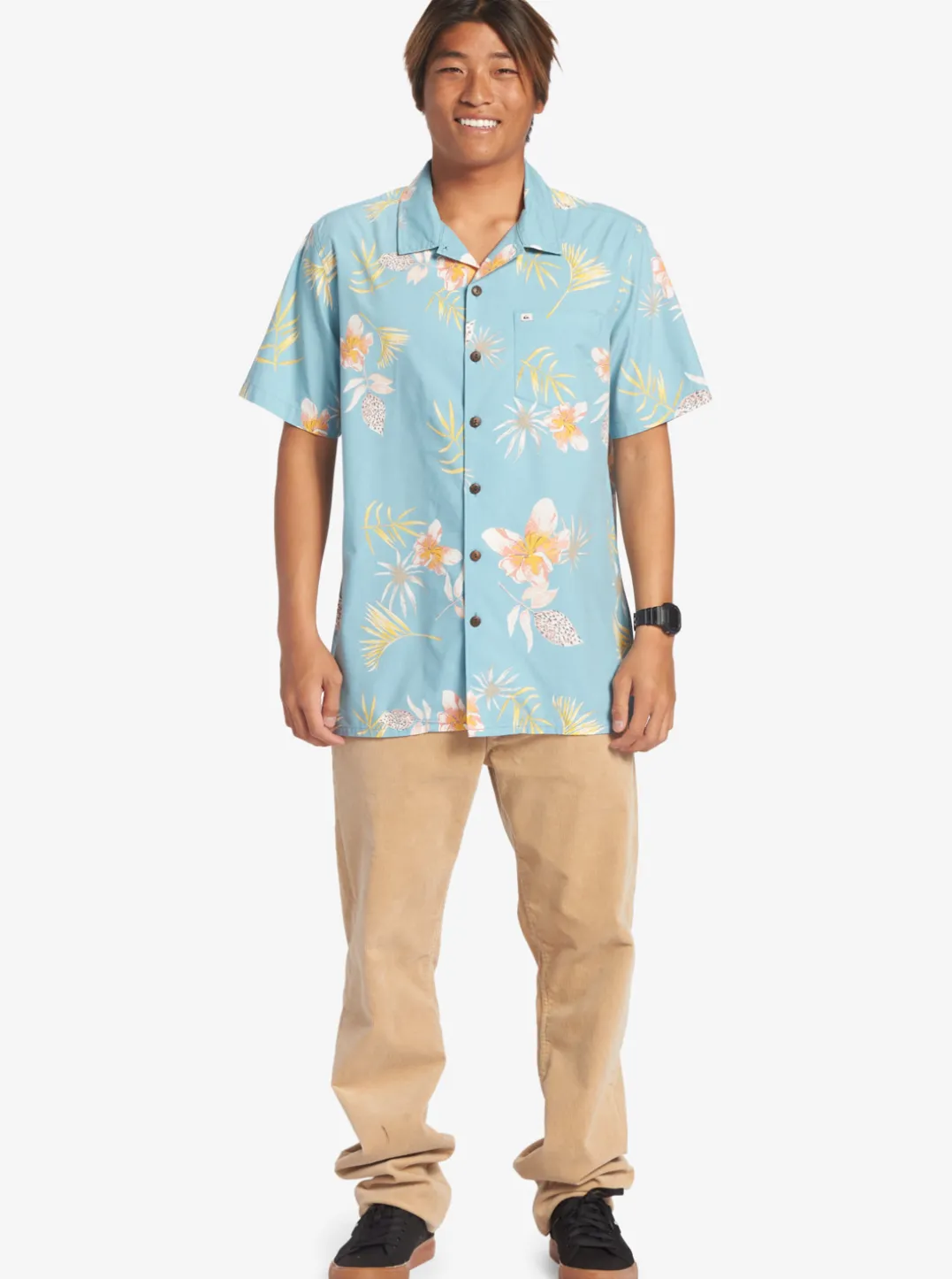 Mens Quiksilver Shirts & Polos|Tropical Floral Short Sleeve Woven Shirt