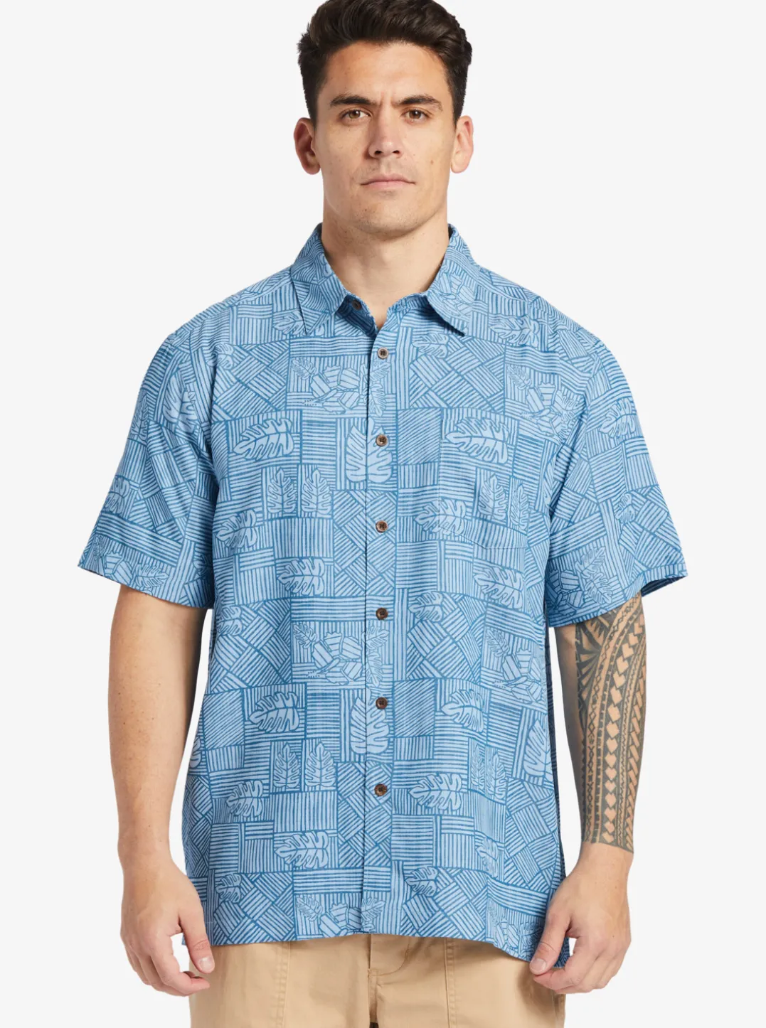 Mens Quiksilver Shirts & Polos|Waterman Amazed Palm Woven Shirt