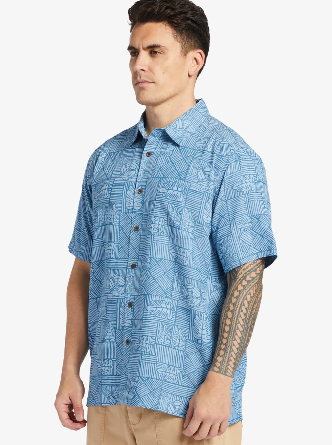 Mens Quiksilver Shirts & Polos|Waterman Amazed Palm Woven Shirt