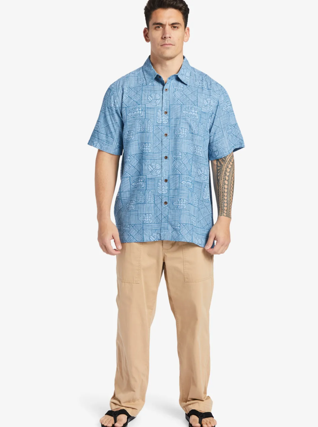 Mens Quiksilver Shirts & Polos|Waterman Amazed Palm Woven Shirt