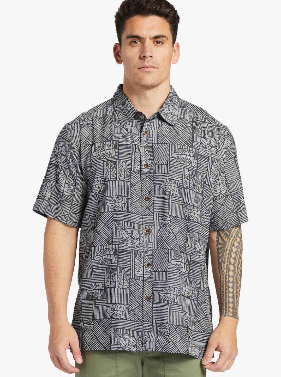 Mens Quiksilver Shirts & Polos|Waterman Amazed Palm Woven Shirt