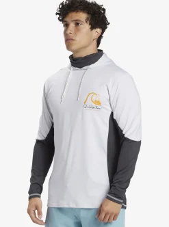Mens Quiksilver Rashguards|Waterman Angler Hooded Upf 50 Long Sleeve Surf Tee