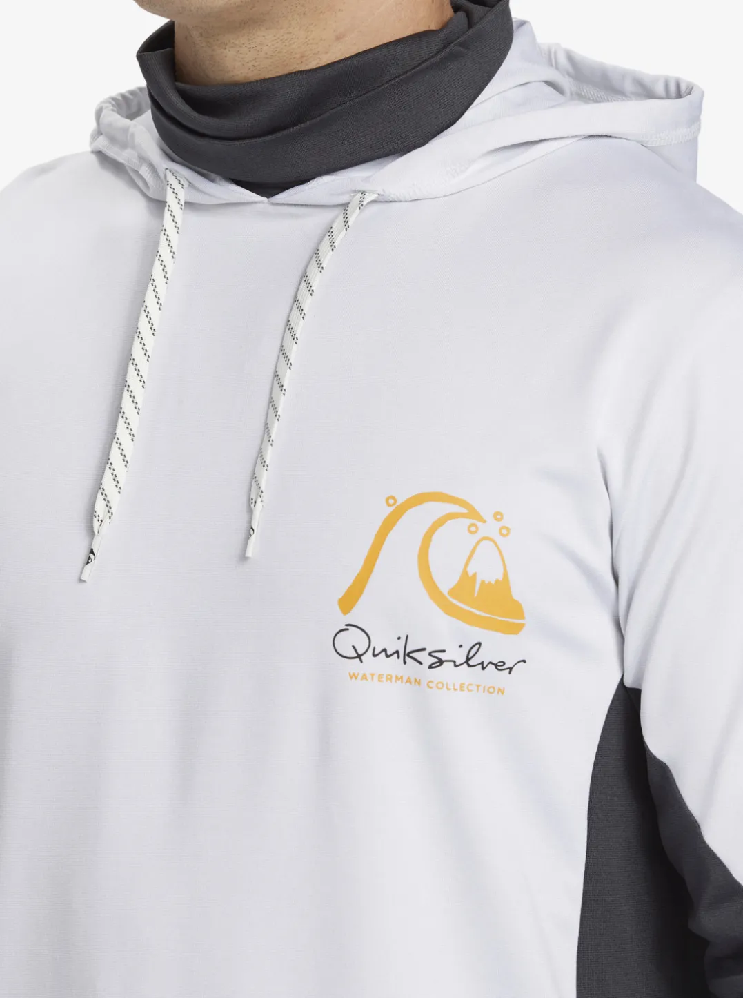 Mens Quiksilver Rashguards|Waterman Angler Hooded Upf 50 Long Sleeve Surf Tee