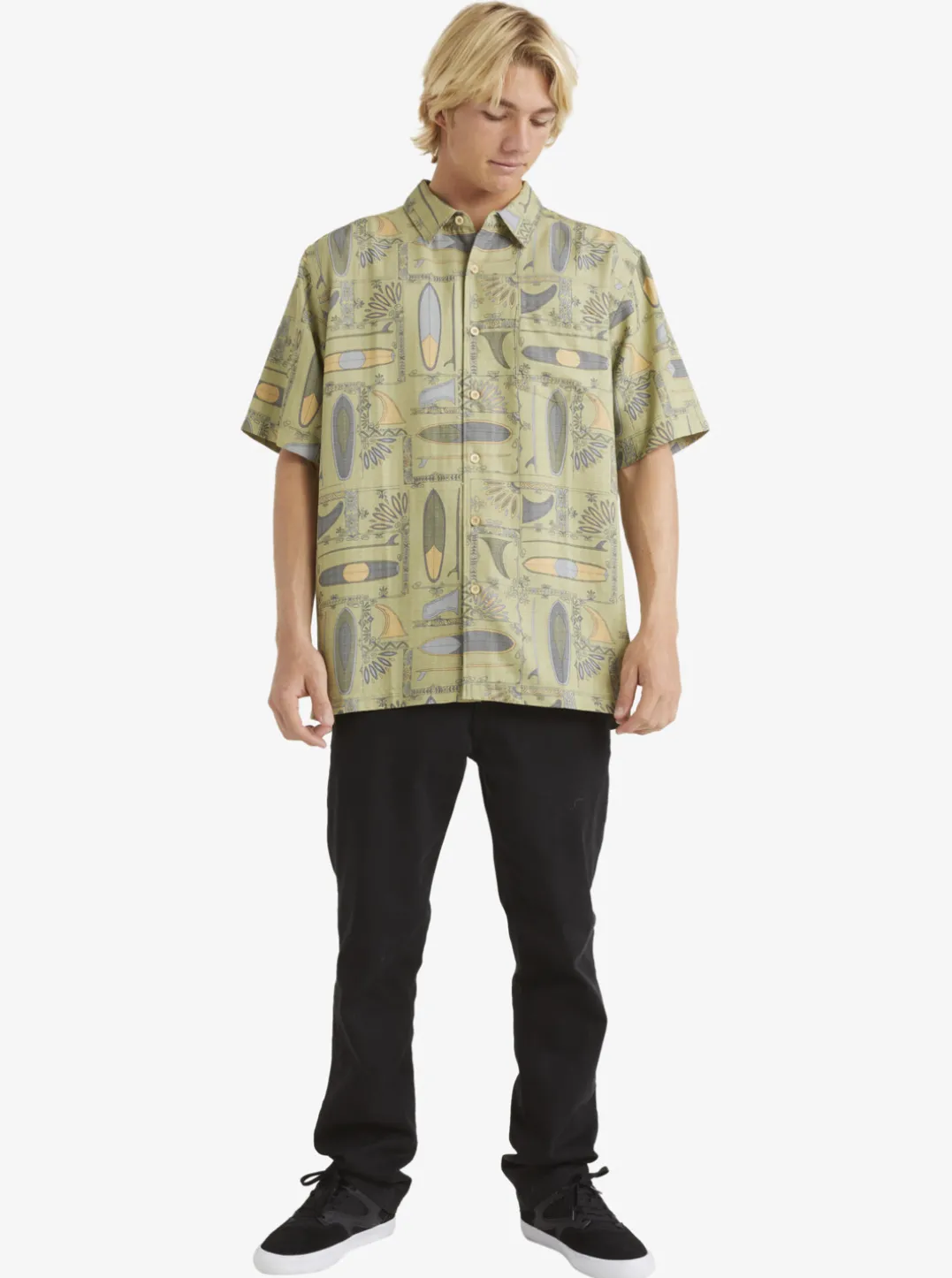 Mens Quiksilver Shirts & Polos|Waterman Long Boards Woven Shirt