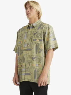 Mens Quiksilver Shirts & Polos|Waterman Long Boards Woven Shirt