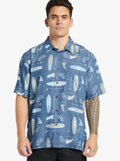 Mens Quiksilver Shirts & Polos|Waterman Long Boards Woven Shirt